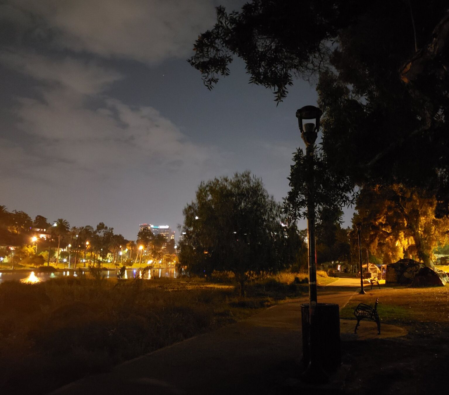 Lights out at Echo Park Lake